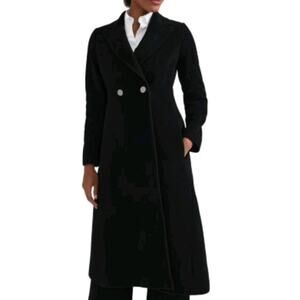 Vintage Pauline Trigère Long Black Wool Coat 36R Iconic Designer EUC